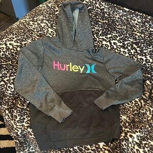 Hurley Dark Gray Hoodie with Vibrant Logo